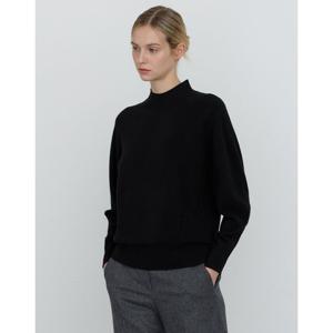 닥스 여성 24FW 역시즌세일캐시미어 블랙 케이블장식 금속사&캐시혼방 하프넥 니트 DLSW4DE03BK
