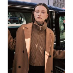 닥스 여성 24FW 역시즌세일캐시미어카멜 캐시 혼방 오버핏 터틀넥 니트 DLSW4D002CM