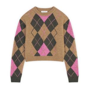 메종키츠네 스웨터 LW00804KT1089 BEIGE KHAKI PEONY PINK