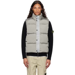 25 FW 스톤아일랜드 남성 그레이 메탈 다운 베스트 242828M178000