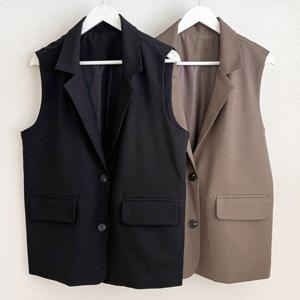 [아이우먼]빅사이즈기본조끼 T736L502 베이직나인민소매베스트 BN