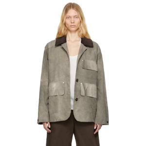 25 FW Stella McCartney 여성 그레이 코듀로이 칼라 에이지 재킷 251471F063000