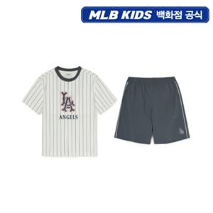 [MLB키즈PG] 바시티 스트라이프 티셔츠 세트 (7AS1V0853-41GRD)