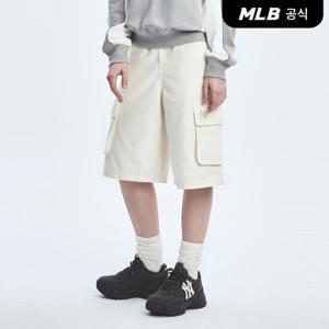 [MLB공식] 25S 여성 베이직 카고 데님 숏팬츠 NY (Cream) 3FDPB0453