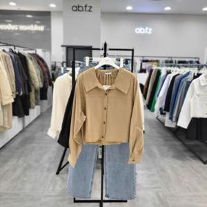 [ab.f.z]AFZ5HUZ1/봄 빅카라 뒤 셔링 루즈핏 숏 셔츠형 점퍼