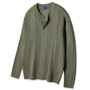 [DELUXE] 앨빈클로 린넨 멀티 헨리 라운드 긴팔 니트 DLX1524 (3 COLOR)