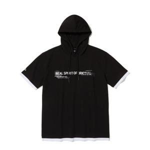 [인터크루]라벨매쉬배색후드반팔 블랙 ITZ2TH01ABK