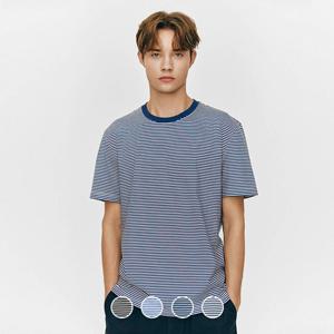 [지오다노/본사] 025523 라운드넥 핀스트라이프 반팔티