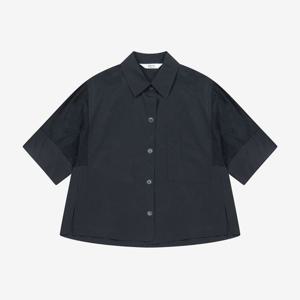 [베스띠벨리]  25여름 배색 와이드 5부 셔츠형 자켓E2157BK