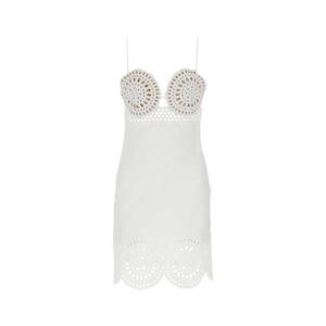 STELLA MCCARTNEY 화이트 리넨 블렌드 미니 드레스 6A01063BU304 9000