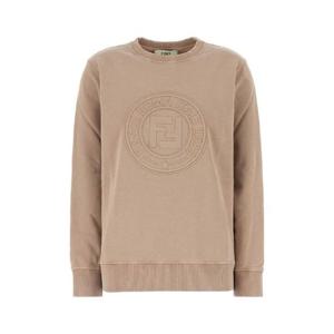 FENDI Cappuccino cotton oversize sweatshirt FS9724ASNH F1RX9