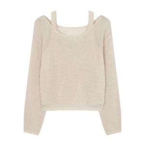 [르샵]25l2l25kpo800옵션나시 그물 긴팔 니트