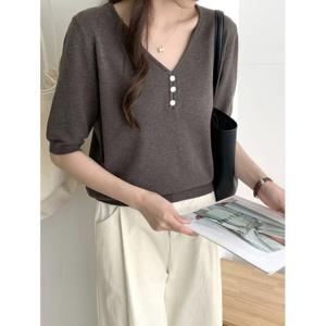 [카라]KARRA 트리플버튼반팔니트_A5M0081
