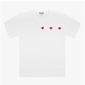 [꼼데가르송(잡화)][꼼데가르송]PLAY 플레이 트리플 하트 와펜 공용 반팔티 (AX-T337-051 3)