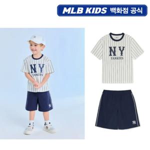 [MLB키즈PG] 바시티 스트라이프 아동 티셔츠 세트 (7AS1V0853-50NYS)