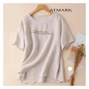 [앳마크]ATMARK (77까지)코트닌자수레터링티셔츠_AA53TS032G