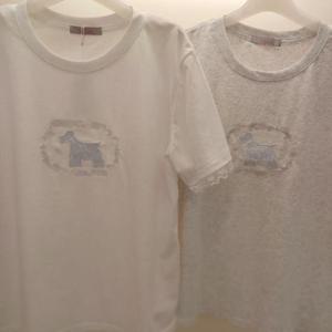 Latium HC06 얇고 부드러운 소매밑단레이스배색 도그 라운드 반팔 면티 T2523ts50