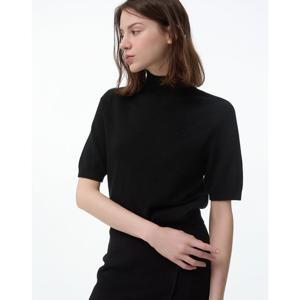 질스튜어트 뉴욕 여성 24FW 스테디셀러 블랙 짜임 캐시미어 반팔니트 WJSW4D750BK