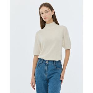 질스튜어트 뉴욕 여성 24FW 스테디셀러 아이보리 짜임 캐시미어 반팔니트 WJSW4D750IV