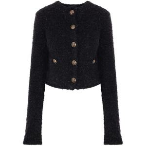 발렌시아가 Black Tweed Cropped Cardigan 793604T3328 TP720417276