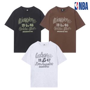 NBA 남녀공용 크랙 빅 레터링 오버핏 반팔티셔츠 N252TS073P