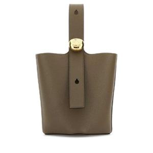 LOEWE Dove grey leather mini Pebble bucket bag AANBBBMX31 TAUPE