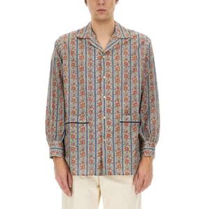 VALENTINO PAJAMA SHIRT WITH VOYAGE IMAGINAIRE PRINT 6V3ABQ65AN2QQX