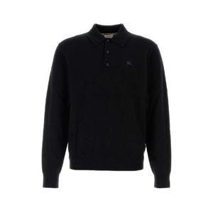 BURBERRY Black cashmere blend polo shirt 8113157 A1189