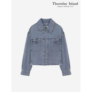 [써스데이아일랜드]레빗 자수 데님 자켓(T236MJK301W)