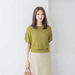 엄마옷 마담4060 심플가오리무지니트 중년여성 데일리 반팔 -ZKN2507007-