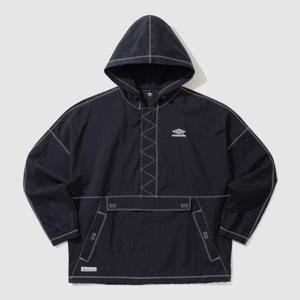 M 엄브로후드집업 CQK UP321CWT92-BLK 크리스피 타슬란 긴팔 후드 아노락 / BLACK