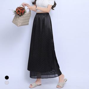 [카라]KARRA 새틴도트더블스커트_A5M1225