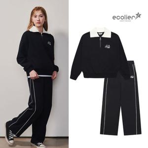 [에꼴리에]가을이월 배색카라 반집업티(25A1751) 커브드 파이핑