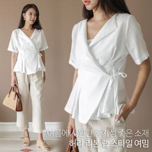 [미씨엘라] 카노 허리 리본 랩 자켓
