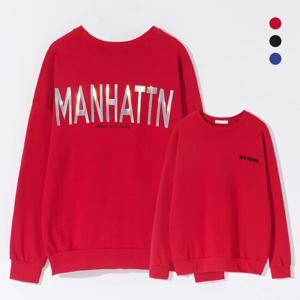 [후앙스] 오버핏 등판 홀로그램패치 맨투맨 BMRT2269