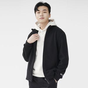 블랙 더블 기모 폴리스 집업.GJJ21401
