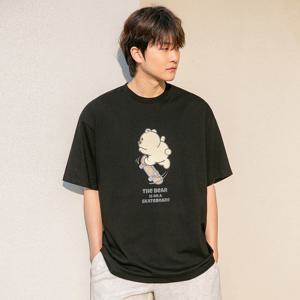 XL~4XL 빅사이즈 스케이트 곰돌이 반팔티 BE53772 (3 COLOR)
