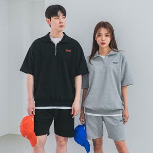 앨빈클로 AMUSE 반집업 카라 반팔 맨투맨 DLX3504 (4 COLOR)