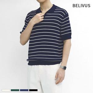 [빌리버스] 남자 반팔티 BXR019 카라 스프라이트 니트 티셔츠