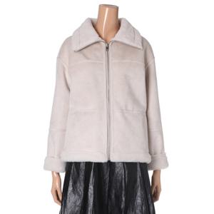 [시에로]M BERSIE 하이넥 카라 인조퍼 무스탕 SJ4LTF06M