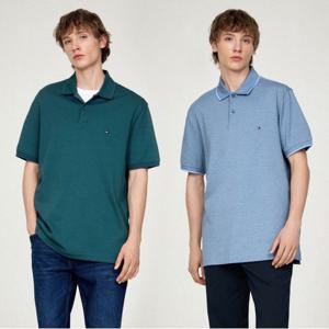 [공식][타미힐피거] (T12E6TKT030MT1) 투톤 인터록 레그 폴로 티