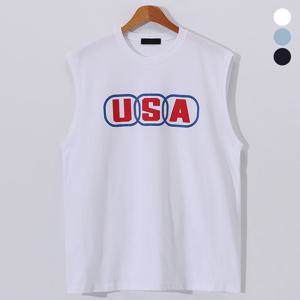 [후앙스] USA나염 프린트 오버핏 나시 BNSL2670