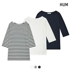 [HUM]여) TR스판 보트넥 7부 티셔츠(H172W060A)