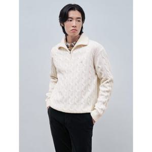 [빈폴멘] 케이블 반집업 니트  아이보리 (BC4951C200)