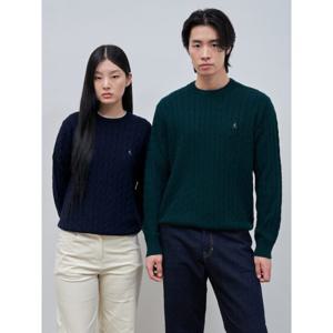 [빈폴멘] [Essential] 울 캐시미어 혼방 케이블 니트 그린 BC4951E05M