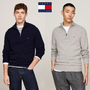 타미힐피거 MW36536-P01 남자 쿼터 집업 Wool 울 모크넥 스웨터