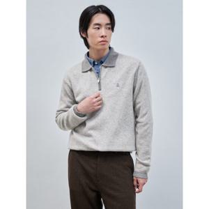 [빈폴멘] 캐시미어 블렌드 반집업 니트  라이트 그레이 (BC4X51C502)