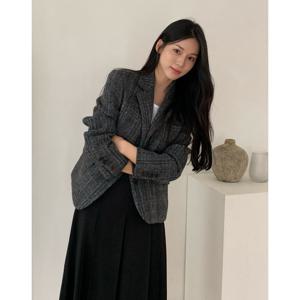 헤지스 여성 24FW 역시즌세일싱글 숏 자켓 차콜그레이 HSJA4D771CG