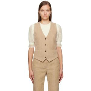 25 FW 끌로에 여성 베이지 브이넥 베스트 232338F068000