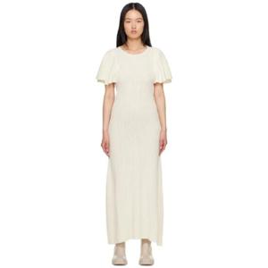25 FW 끌로에 여성 오프 화이트 러플 맥시 드레스 231338F054015